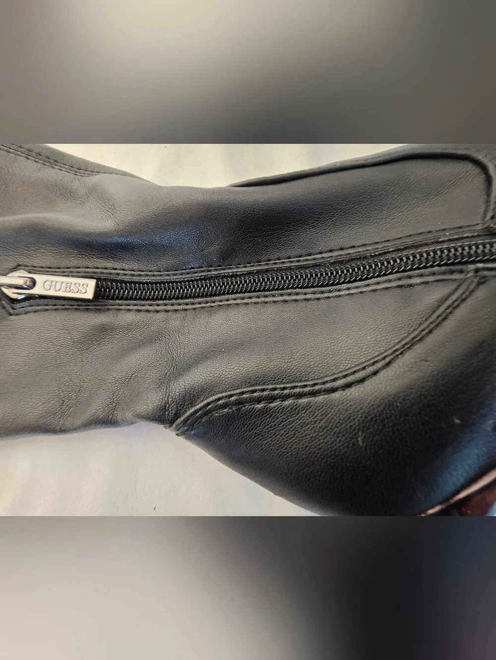 GUESS Black Faux Leather Over-the-Knee Platform Lug Sole Boots Size 6.5